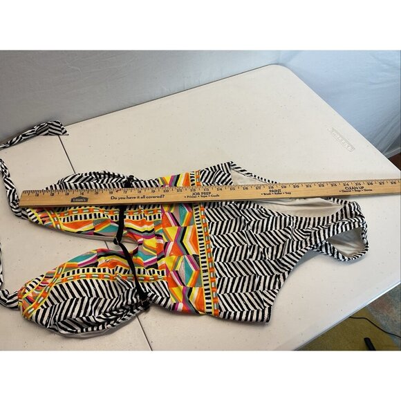 Trina Turk Womens Brasilia V-Plunge One Piece Swimsuit Multi-Colored Size 8 - Picture 12 of 13